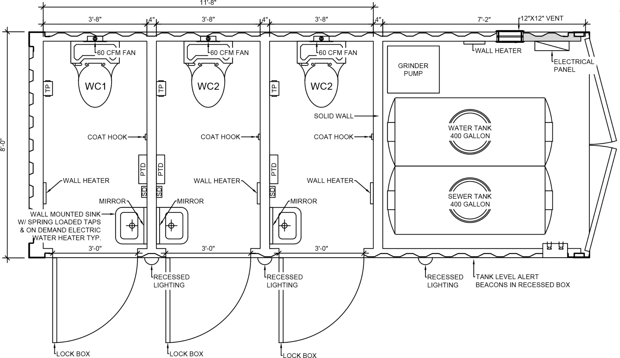 Clean portable restrooms ready for delivery in the Kenner area